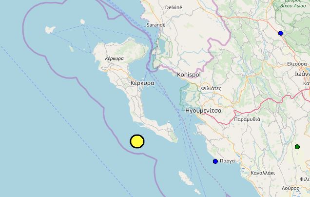 Σεισμός 4 Ρίχτερ νότια της Κέρκυρας