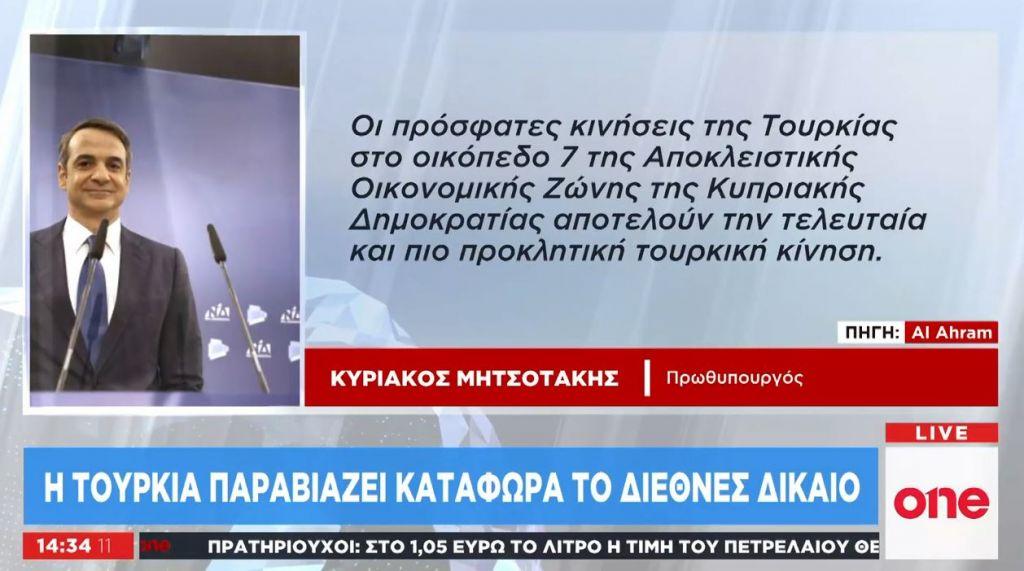 Μητσοτάκης στην Al Ahram: Η πιο προκλητική η τελευταία κίνηση της Τουρκίας