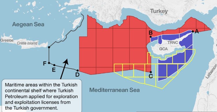 Η Τουρκία παρουσίασε επίσημα χάρτη των διεκδικήσεων εντός της ελληνικής υφαλοκρηπίδας