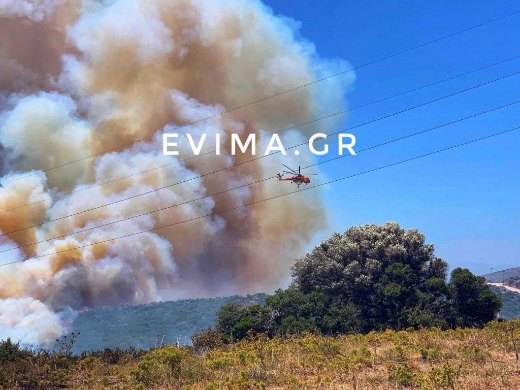 Εύβοια : Ανεξέλεγκτη η φωτιά στους Ραπταίους – Εκκενώθηκε προληπτικά οικισμός