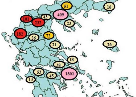 Κοροναϊός : Ποιες περιοχές σαρώνει η πανδημία - «Ορφανά» 6 στα 10 κρούσματα [χάρτης]