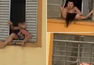 Σκληρές εικόνες – Έγκυος προσπαθεί να πηδήξει από το παράθυρο για να γλιτώσει από το τέρας- σύζυγό της