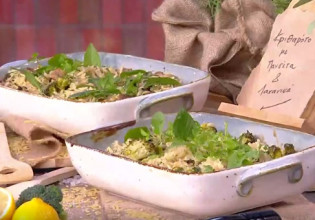 Ο Τίμος Ζαχαράτος μαγειρεύει κριθαρότο με πανσέτα & λαχανικά