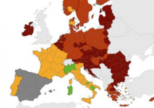 Κοροναϊός – Κοκκίνησε ολόκληρη η Ελλάδα στους Χάρτες του ECDC – Οι περιοχές στο «βαθύ κόκκινο»