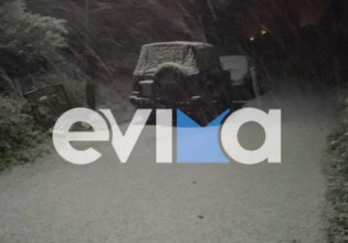 Εύβοια: Πυκνό χιόνι στα νότια – Χωρίς ρεύμα έχουν μείνει περιοχές