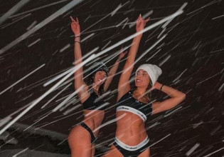 Πρώην κορίτσια του Survivor γυμνάζονται στο χιόνι με τα εσώρουχα και κόβουν την ανάσα