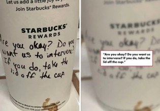 Το μήνυμα επάνω στο χάρτινο ποτήρι του καφέ της έσωσε τη ζωή
