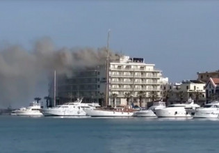 Χίος: Μεγάλη φωτιά σε ξενοδοχείο – Σκοτείνιασε ο ουρανός στην περιοχή