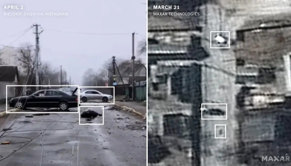 ΝΥΤ: Δορυφορικές εικόνες αποκαλύπτουν τα εγκλήματα των Ρώσων στη Μπούκα