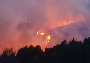 Λακωνία: Ανεξέλεγκτη μαίνεται μεγάλη πυρκαγιά στον Πάρνωνα