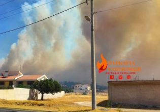 Φωτιά στην Φέριζα Σαρωνικού – Δίπλα σε σπίτια οι φλόγες – Ισχυρές δυνάμεις της Πυροσβεστικής