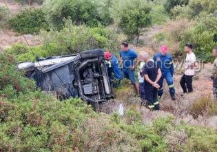 Κρήτη: Ανατροπή οχήματος με εγκλωβισμό οδηγού στα Χανιά
