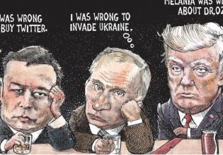 Το σκίτσο της Washington Post: Οι τρεις άνδρες που μετάνιωσαν πικρά τις κινήσεις τους
