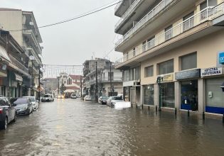 Αριδαία: Απέραντη λίμνη η πόλη – Κλειστά τα σχολεία