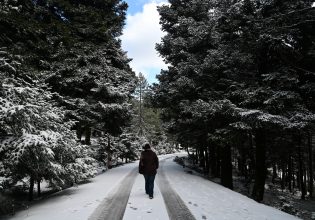 Κακοκαιρία «Μπάρμπαρα»: Έπεσαν τα πρώτα χιόνια στην Εύβοια – Πού έχει διακοπεί η κυκλοφορία στην Αττική
