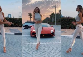 Η σέξι Veronica σέρνει Lamborghini και γίνεται viral