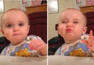 Η απολαυστική αντίδραση μωρού που δοκιμάζει ανανά για πρώτη φορά