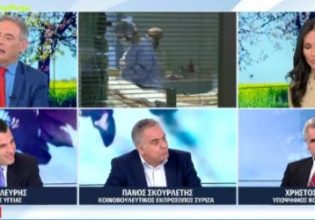 «Μακελειό» στο πλατό του MEGA – Οι παρουσιαστές προσπαθούσαν με φωνές να σταματήσουν Πλεύρη και Σκουρλέτη που μιλούσαν ακατάπαυστα