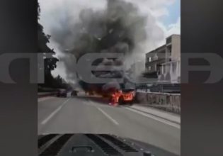 Στις φλόγες τυλίχθηκε εν κινήσει αυτοκίνητο στη λεωφόρο Αλίμου