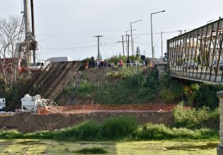 Μπήκαν τα θεμέλια της νέας γέφυρας στη Λακωνία