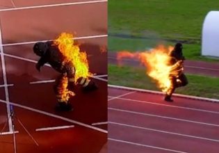 Έτρεξε 100 μέτρα τυλιγμένος στις φλόγες, χωρίς οξυγόνο και… μπήκε στο ρεκόρ Γκίνες