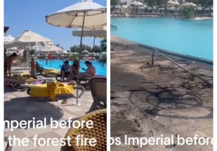 Φωτιά στη Ρόδο: Σοκαριστικό βίντεο από ξενοδοχείο στη Λίνδο – Το πριν και το μετά της πυρκαγιάς