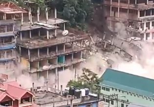 Ινδία: Συγκλονιστικό βίντεο με κτίρια να καταρρέουν σαν τραπουλόχαρτα – Φόβοι για εγκλωβισμένους μετά από μεγάλη κατολίσθηση