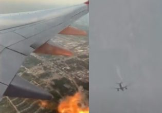 Αεροπλάνο τυλίχθηκε στις φλόγες στον αέρα λίγα λεπτά μετά την απογείωση