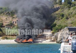 Βύθιση σκάφους μετά από πυρκαγιά βόρεια της Ζακύνθου