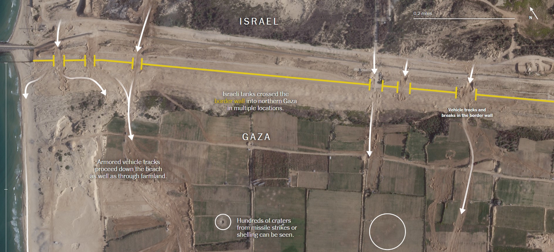 Πόλεμος Ισραήλ - Χαμάς: Η έκταση της ισραηλινής εισβολής στη Γάζα μέσα από δορυφορικές εικόνες