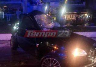 Τροχαίο δυστύχημα με έναν νεκρό στην Πάτρα – Αυτοκίνητο «καρφώθηκε» σε κολόνα