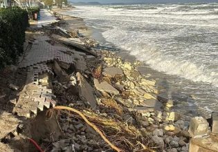 Καταστροφές σε παραλιακές περιοχές της Χαλκιδικής από την κακοκαιρία