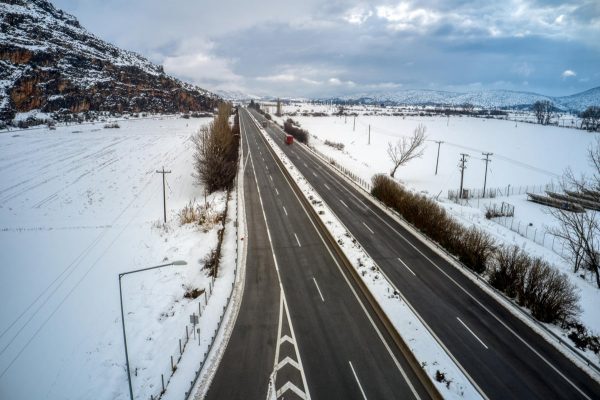 Κακοκαιρία: Απαγόρευση κυκλοφορίας σε τμήμα της Αθηνών – Λαμίας, για τα οχήματα άνω των 3,5 τόνων