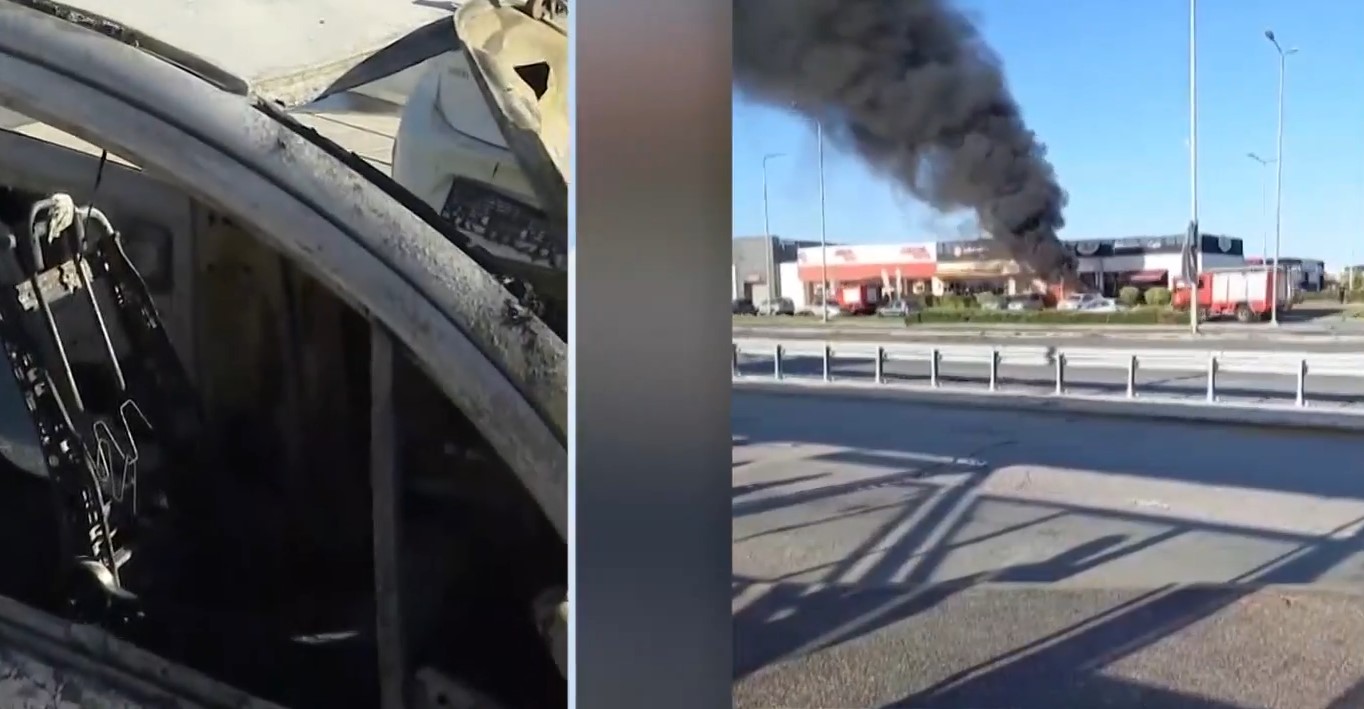 Θεσσαλονίκη: Φωτιά σε αυτοκίνητο έξω από εμπορικό κέντρο - Πρόλαβε να βγει ο οδηγός