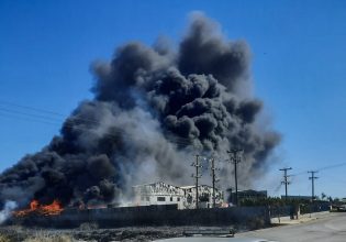 Φωτιά στη Ριτσώνα: «Δεν κινδυνεύει το εργοστάσιο της Παπουτσάνης»