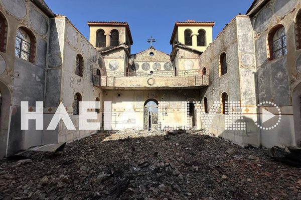 Φωτιά στην Ηλεία: Παρανάλωμα του πυρός ο ιερός ναός Κοιμήσεως της Θεοτόκου