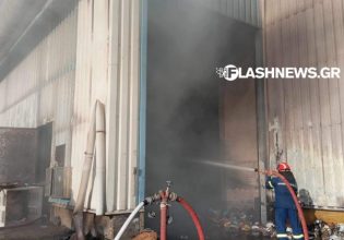 Μεγάλη φωτιά σε εργοστάσιο ανακύκλωσης στα Χανιά