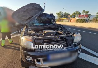 Τροχαίο: Αγροτικό όχημα καρφώθηκε σε φορτηγό στην Ε.Ο Αθηνών – Λαμίας