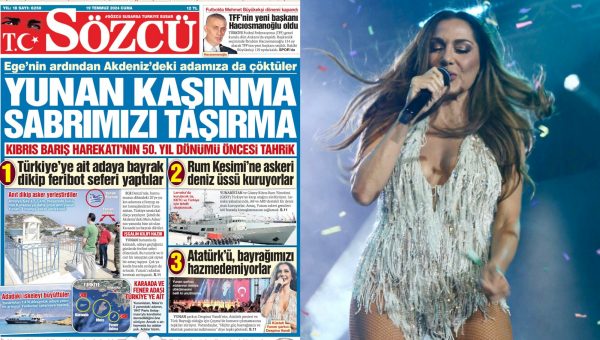 Δέσποινα Βανδή: «Πρωταγωνιστεί» σε εμπρηστικό πρωτοσέλιδο στην Τουρκία