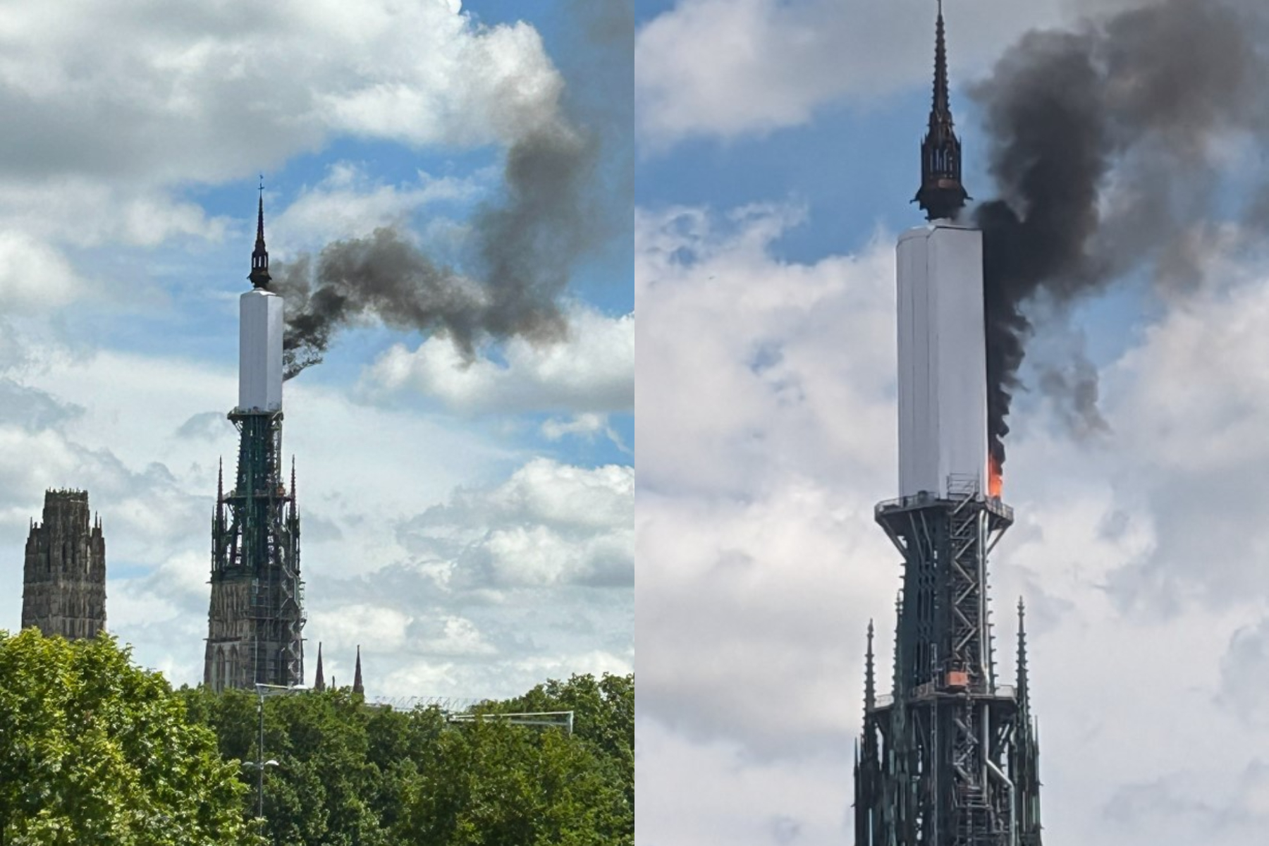 Φωτιά στη Γαλλία - Στις φλόγες ο καθεδρικός ναός της Ρουέν στη Νορμανδία