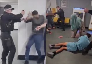 Αγγλία: Αστυνομικός βιντεοσκοπήθηκε να κλωτσά άντρα στο πρόσωπο την ώρα της σύλληψής του στο αεροδρόμιο του Μάντσεστερ