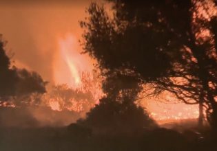 Φωτιά στην Εύβοια: Έκρηξη ανεμογεννήτριας παραλίγο να τραυματίσει πυροσβέστες