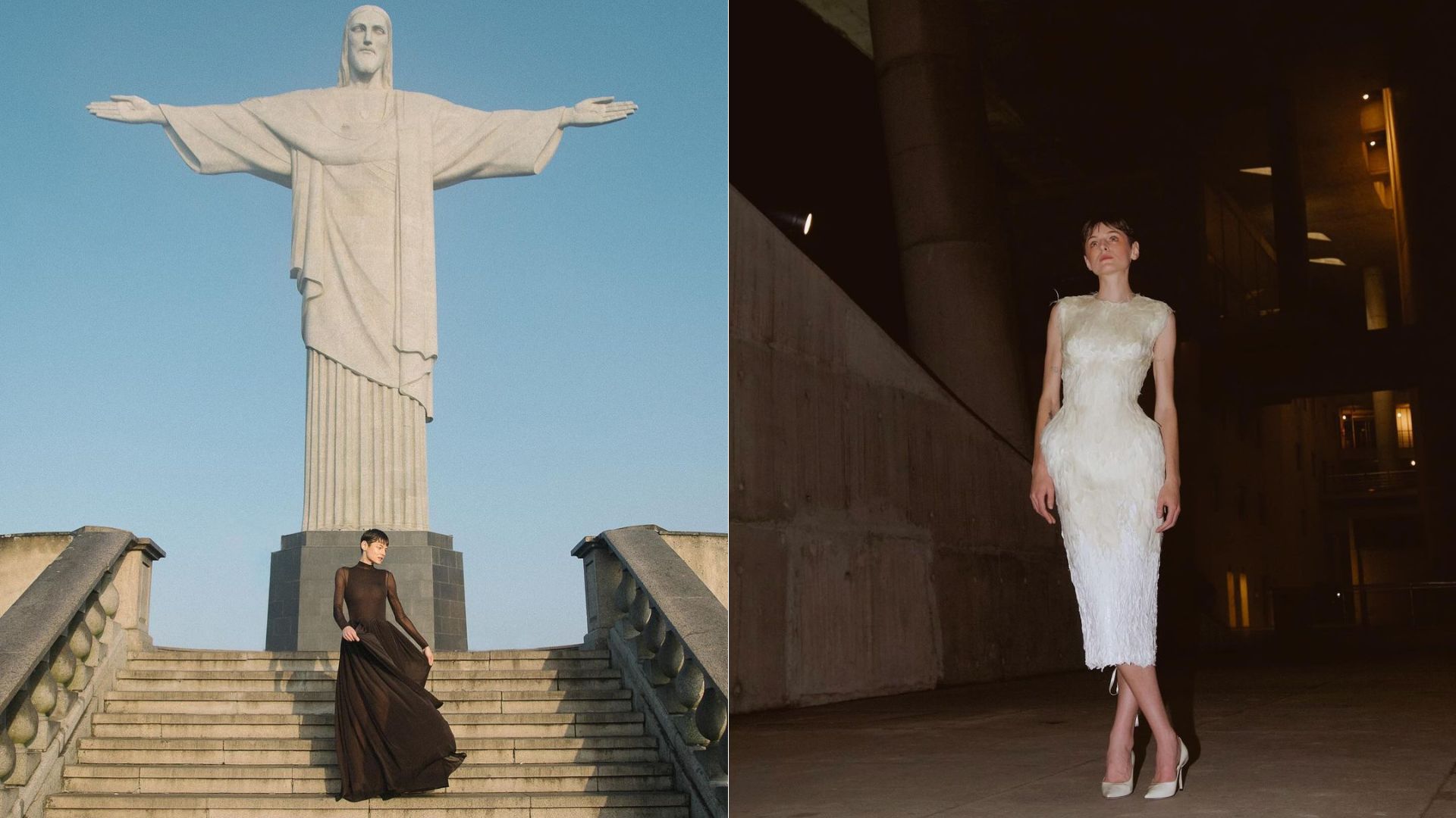 Emma Corrin: Πόζαρει φορώντας εντυπωσιακές δημιουργίες με φόντο το άγαλμα του Ιησού στο Ρίο Ντε Τζανέιρο