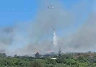 Φωτιά στη Χίο: Μήνυμα του 112 – Επιχειρούν και εναέρια μέσα
