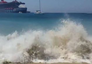 Μύκονος: Πλοίο της γραμμής προκάλεσε κύμα «τσουνάμι» σε πολυσύχναστη παραλία – Δύο τραυματίες