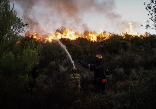 Φωτιά στη Χίο: Επιχειρούν και εναέριες δυνάμεις της Πυροσβεστικής – Ήχησε το 112