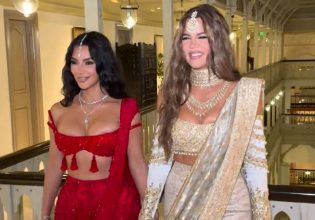 Η Κιμ Καρντάσιαν «σπάει το πρωτόκολλο» φορώντας κόκκινο στον γάμο των Αμπάνι