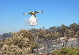 Υπό μερικό έλεγχο η φωτιά στα Καλύβια