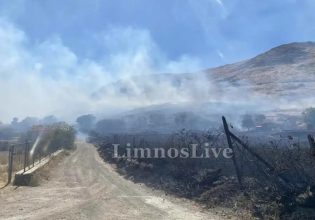 Φωτιά τώρα στη Λήμνο – Επιχειρούν και ενάερια μέσα