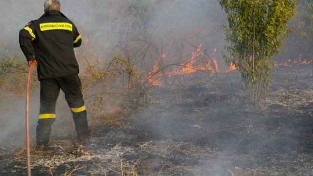 Φωτιά σε γεωργική έκταση στα Σπάτα – Επιχειρούν 2 ελικόπτερα